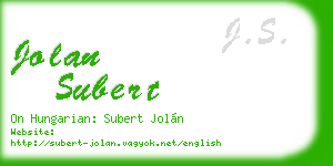 jolan subert business card